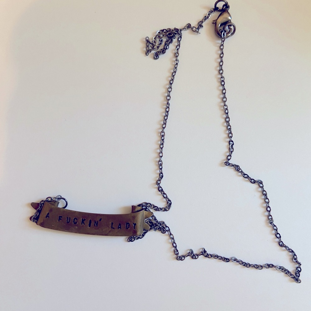 Bronze banner necklace